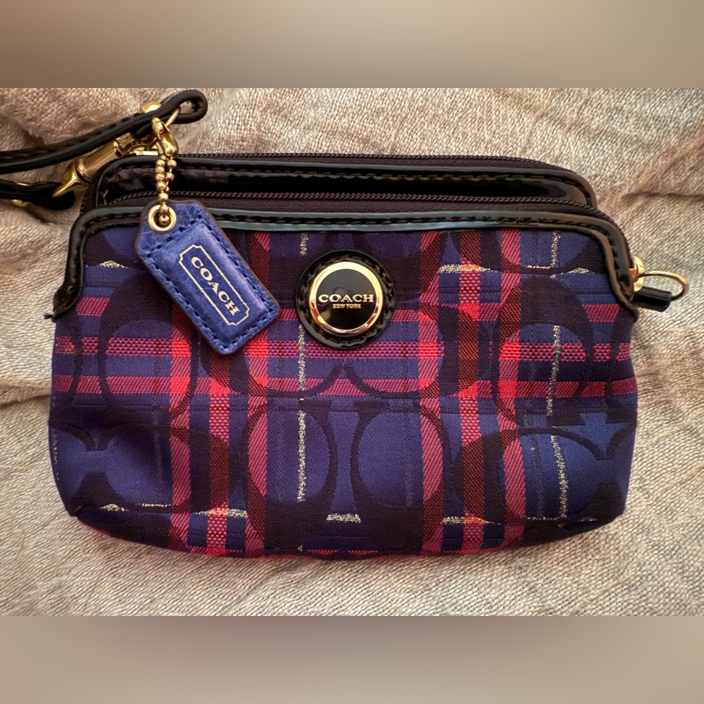 COPY - Coach Tartan Plaid Wristlet